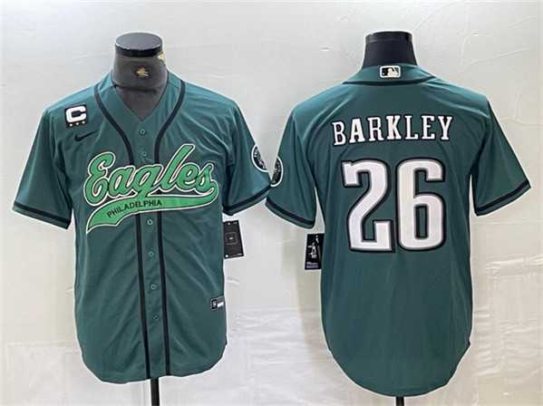 Men's Philadelphia Eagles #26 Saquon Barkley Green With 3-star C Patch Cool Base Baseball Stitched Jerseys,We sell and wholesale Men's Philadelphia Eagles #26 Saquon Barkley Green With 3-star C Patch Cool Base Baseball Stitched Jerseys on line form chian!